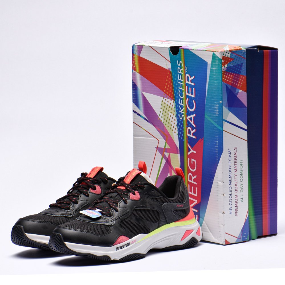 1000220990.jpg SKECHERS ENERGY RACER-EMBRACE HER BLACK/CORAL – Image 1