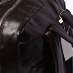 Sac à dos en cuir marron noirci – Image 6