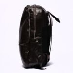 Sac à dos en cuir marron noirci – Image 3